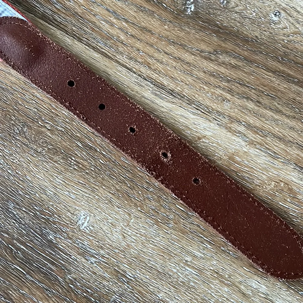 Vineyard Vines Pineapple Canvas and Leather Belt